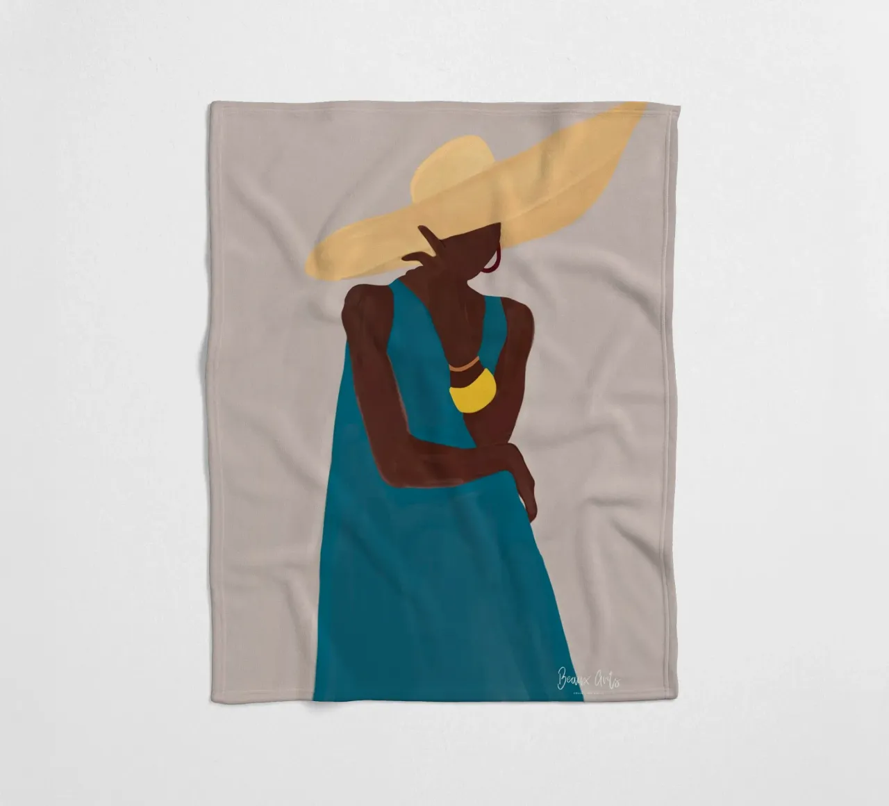 Afro Hat Elegance Fleecedecke von Mathudace Créas