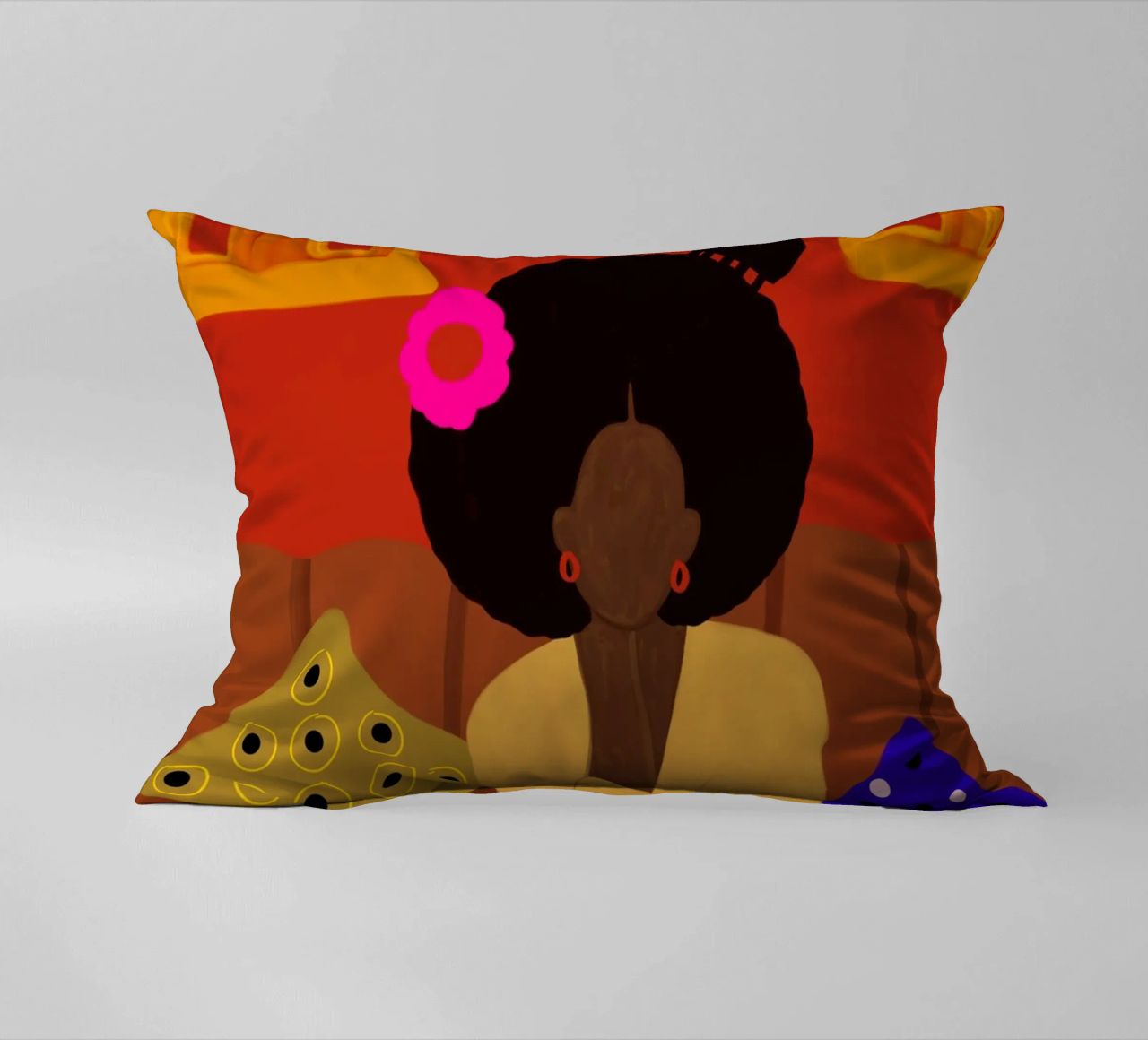 Afro Blossom decorative cushion by Mathudace Créas
