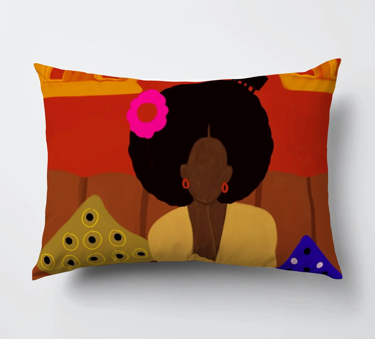 Afro Blossom decorative cushion by Mathudace Créas