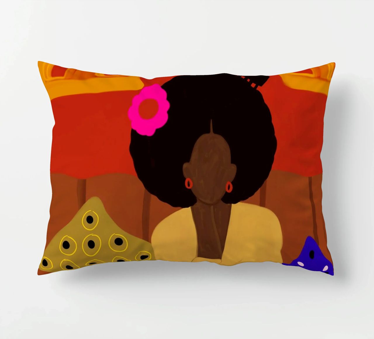 Afro Blossom decorative cushion by Mathudace Créas
