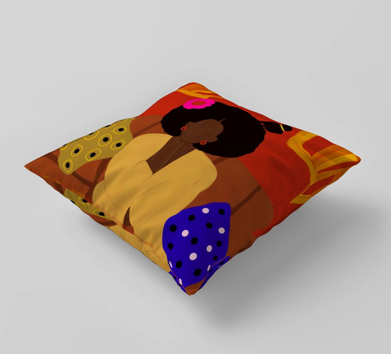 Afro Blossom decorative cushion by Mathudace Créas