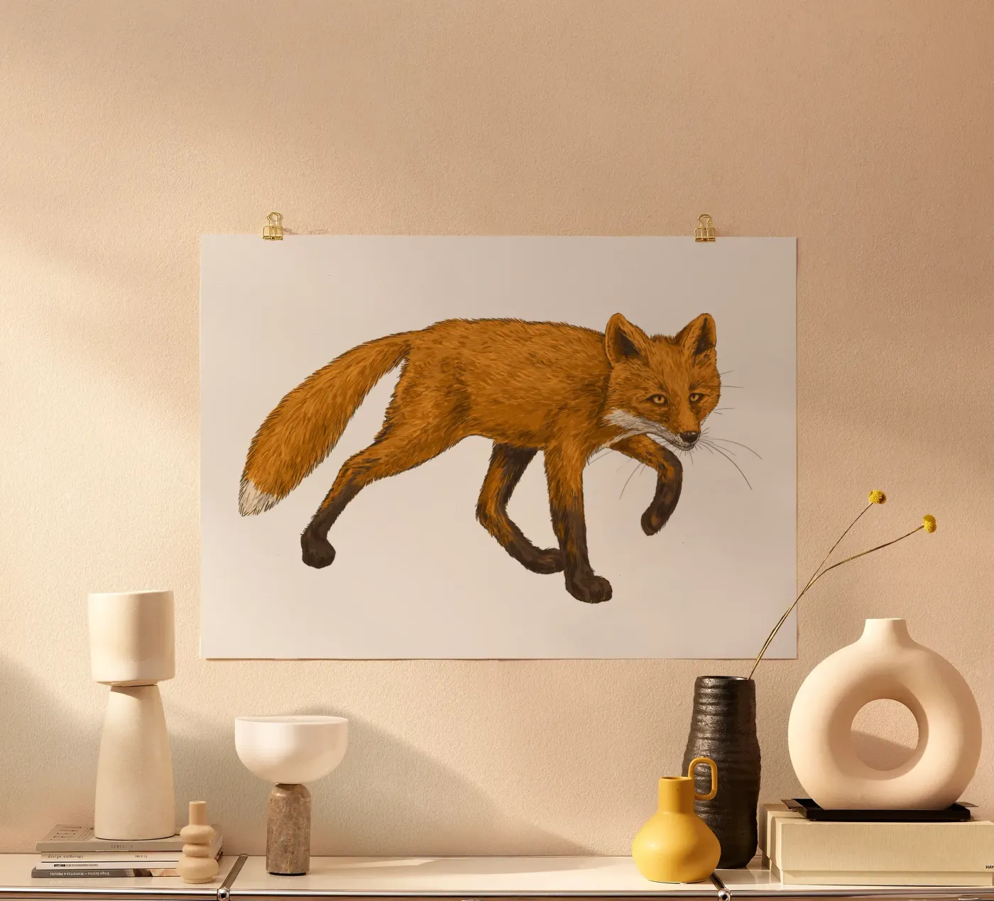 De vos poster van Painted Nature