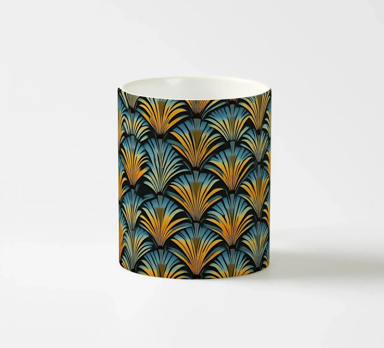 Art déco "Reflections of Radiance" (Riflessi di luce) tazza in ceramica da Nikis Art Studio
