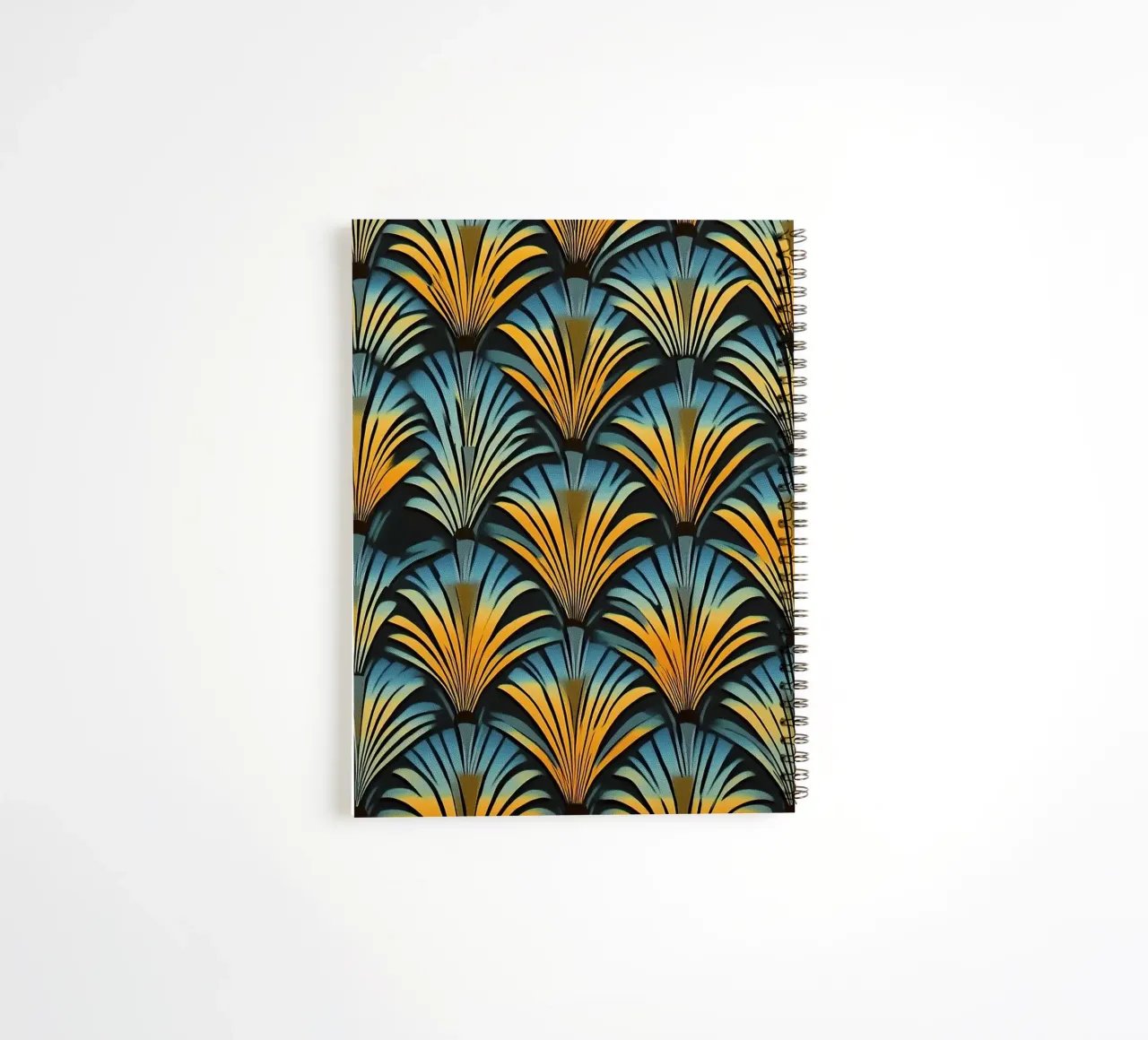 Art déco "Reflections of Radiance" spiral notebook by Nikis Art Studio
