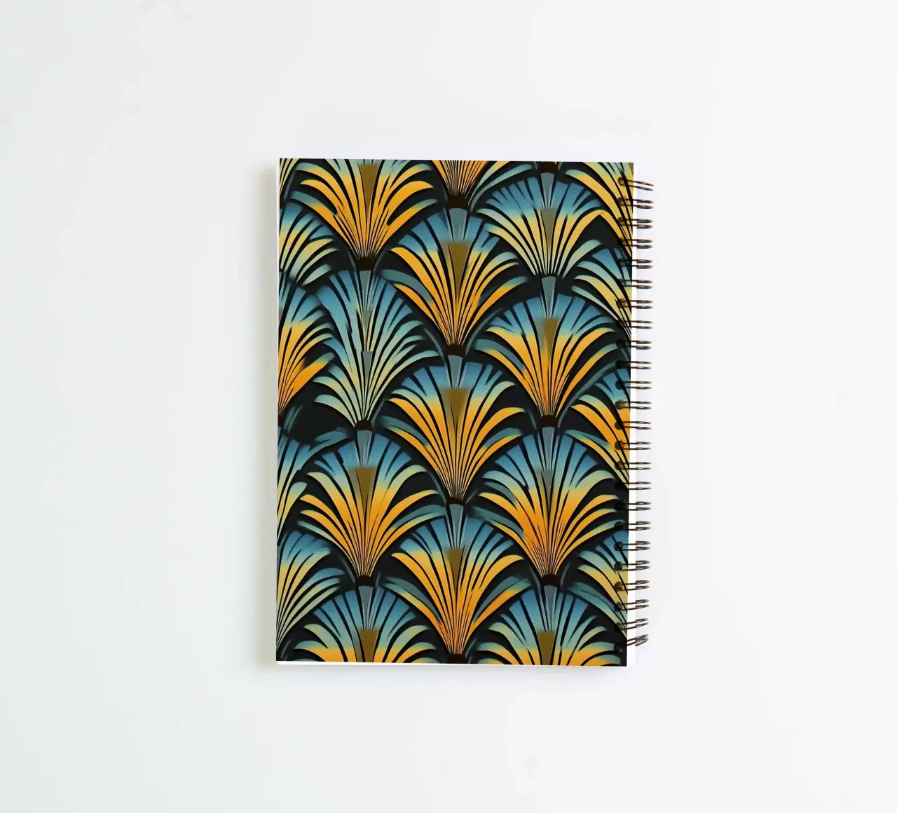 Art déco "Reflections of Radiance" spiral notebook by Nikis Art Studio