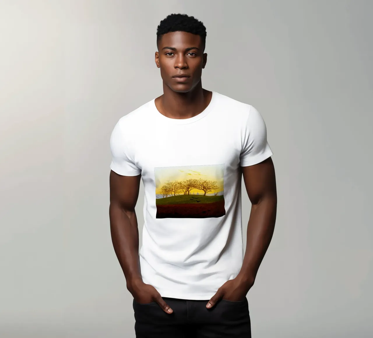 Caspar David Friedrich - Colline e campi arati t-shirt da ARTOTHEK