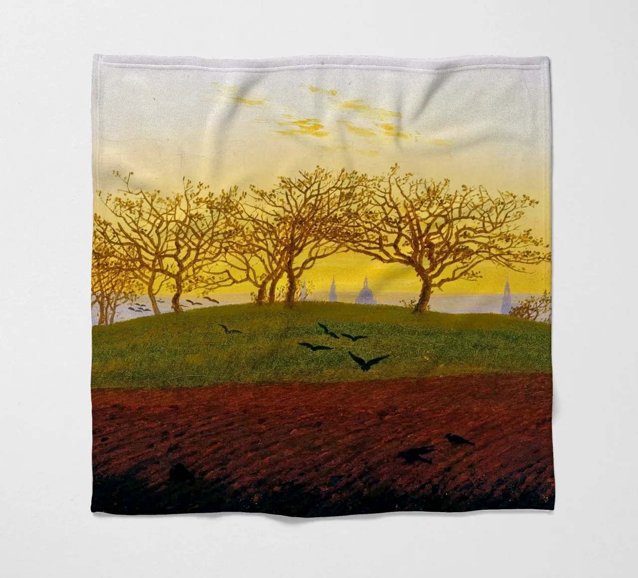 Caspar David Friedrich - Colline e campi arati coperta in pile da ARTOTHEK