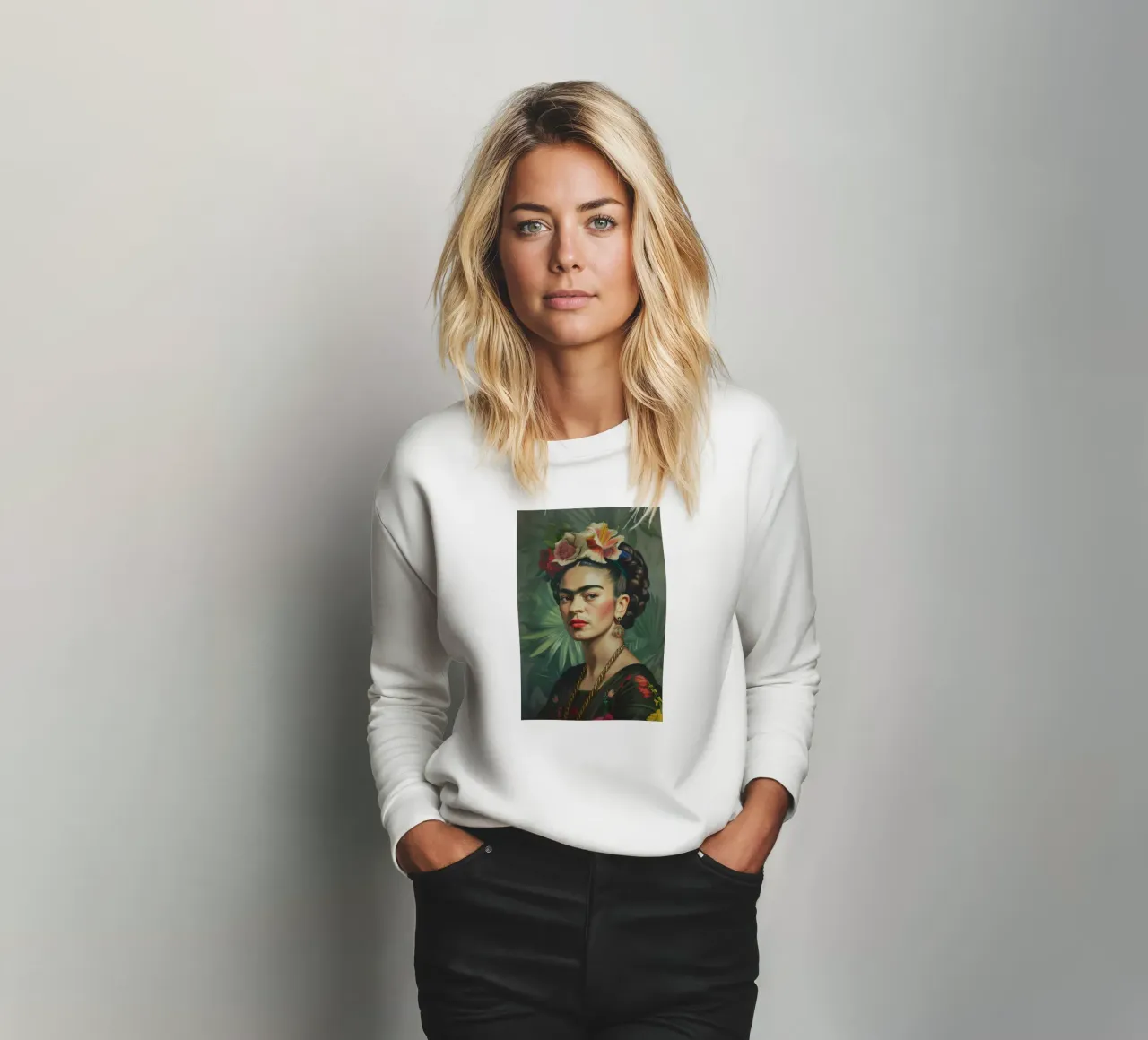 Frida Florale Tropische Malerei Sweatshirt von Carinaprint