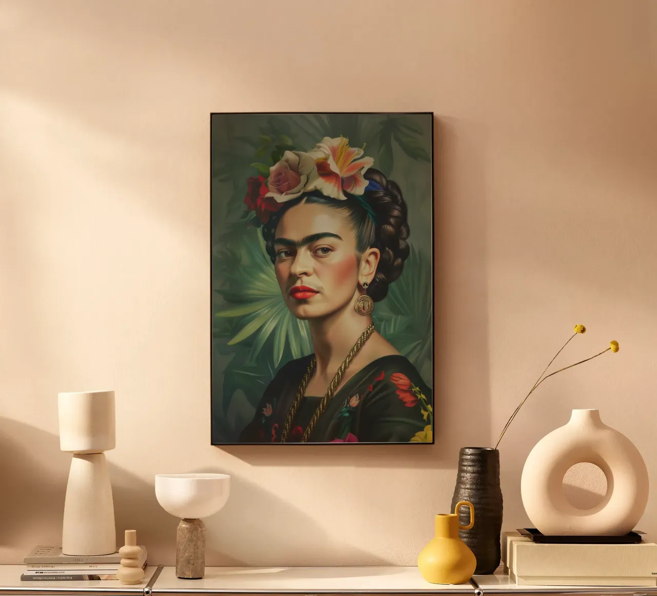 Frida Florale Tropical Malerei acrylic glass by Carinaprint