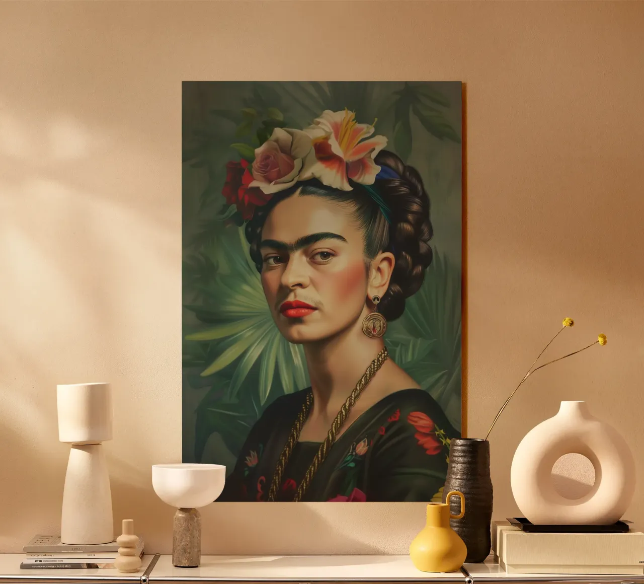 Frida Florale Tropical Malerei acrylic glass by Carinaprint