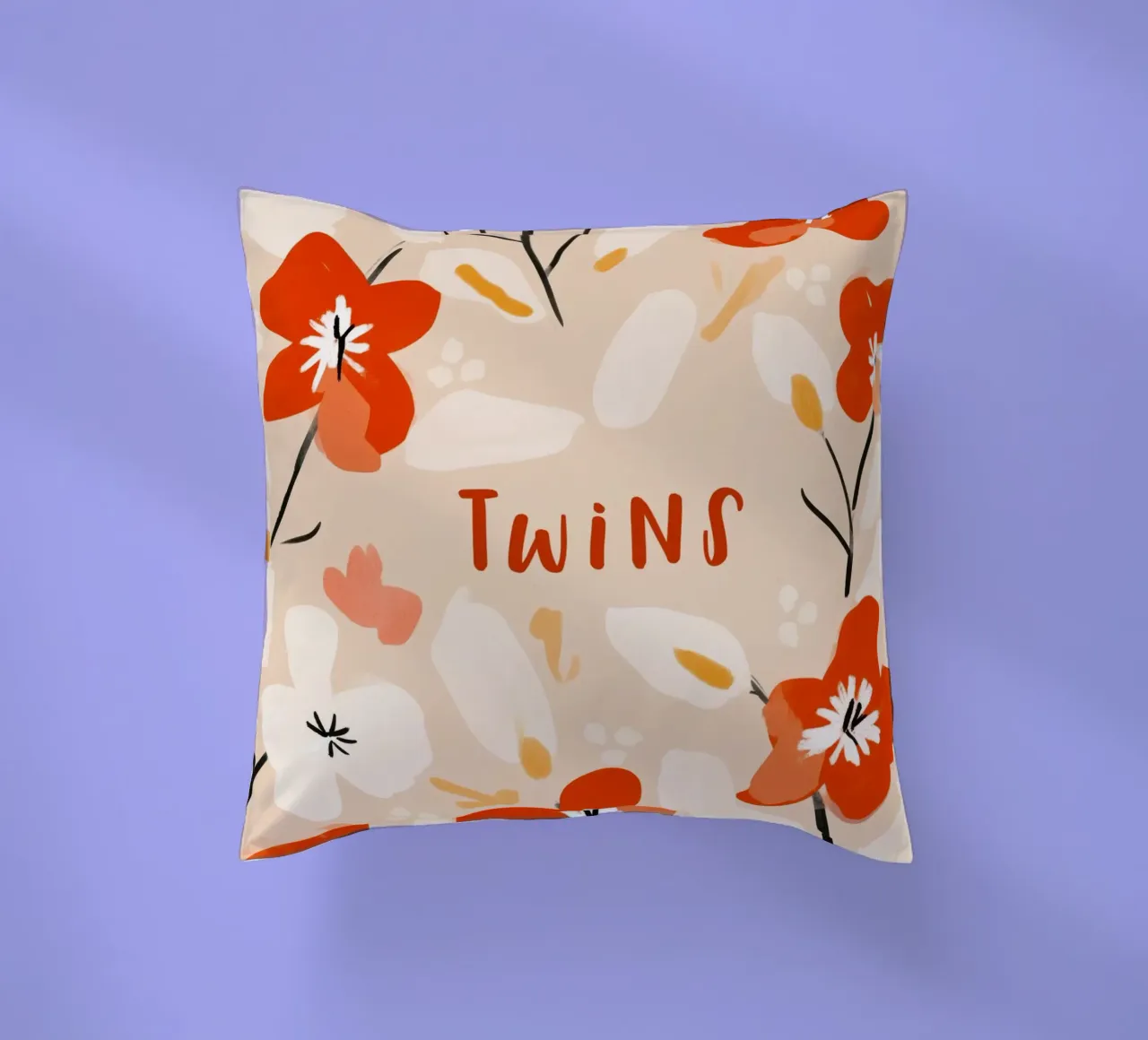 Twins (Red text) cuscino da treechild