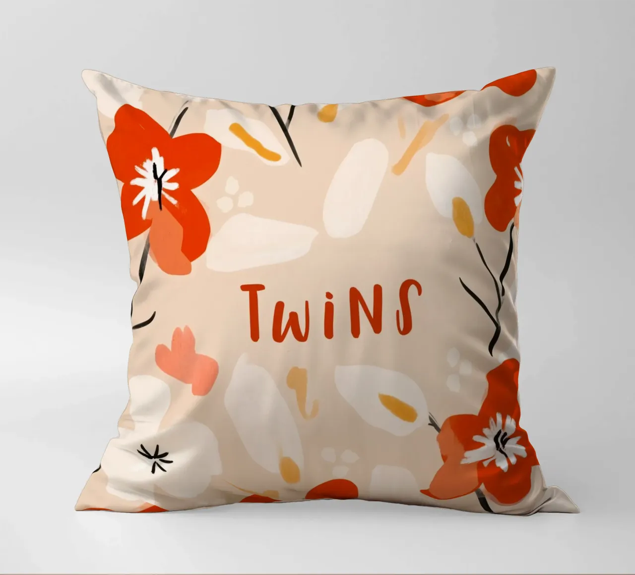 Twins (Red text) cuscino da treechild