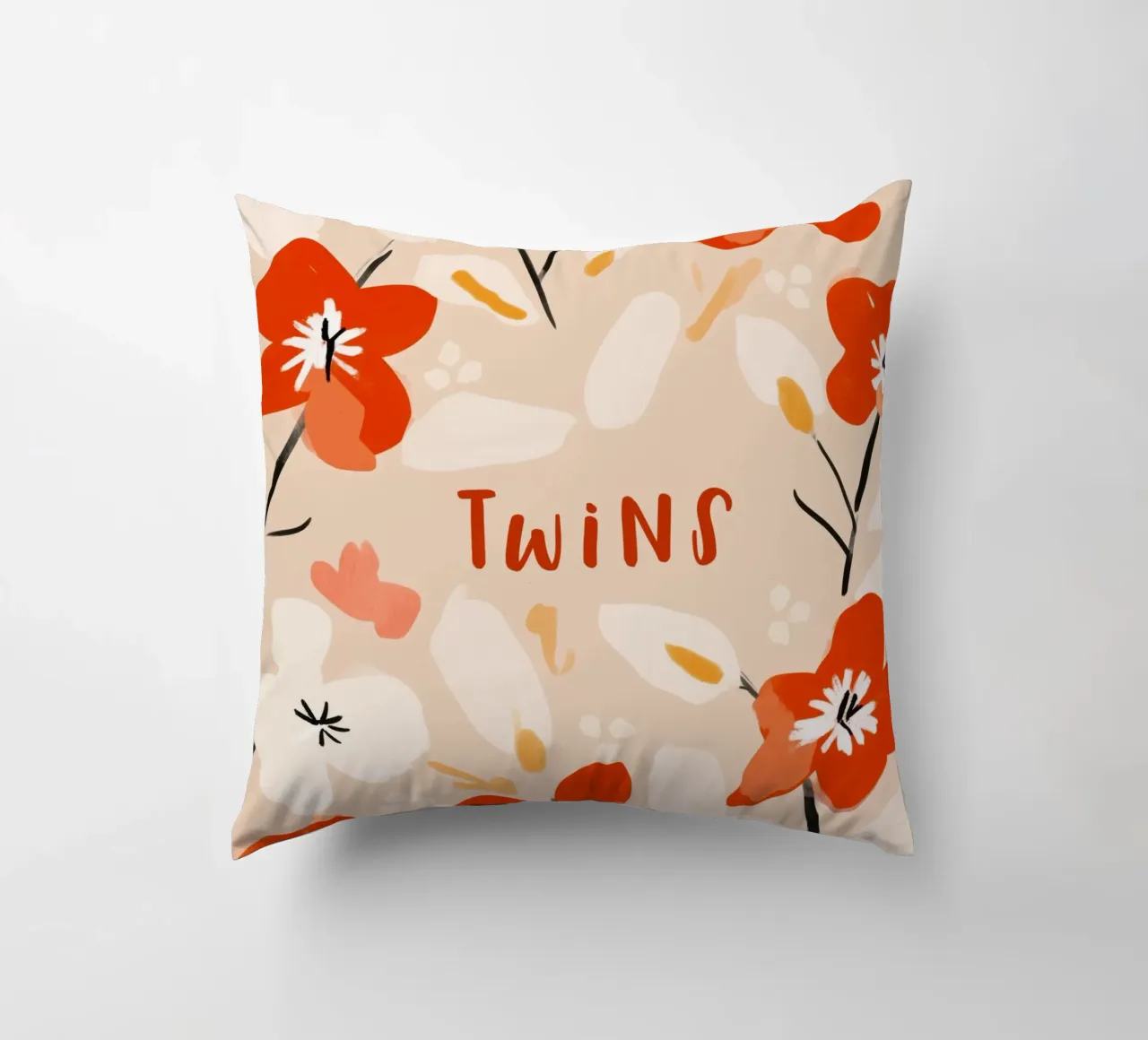Twins (Red text) cuscino da treechild