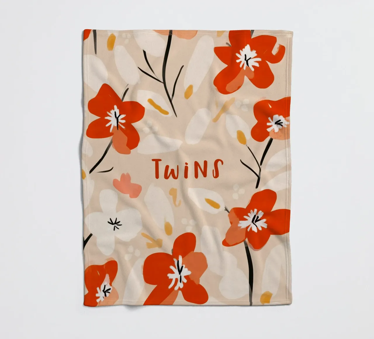Twins (Red text) coperta in pile da treechild