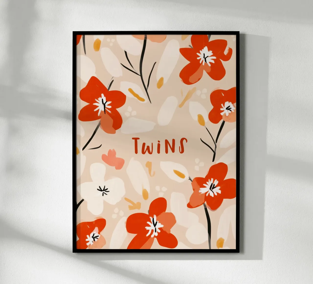Twins (Red text) carta hahnemühle da treechild
