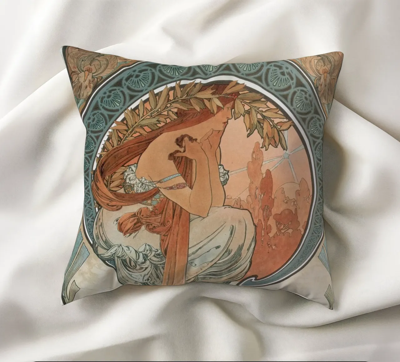 Alfons Mucha - Le arti: Poesia cuscino da ARTOTHEK