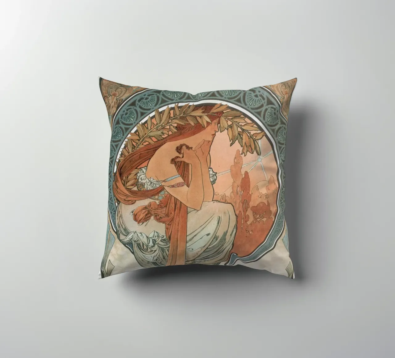 Alfons Mucha - Le arti: Poesia cuscino da ARTOTHEK