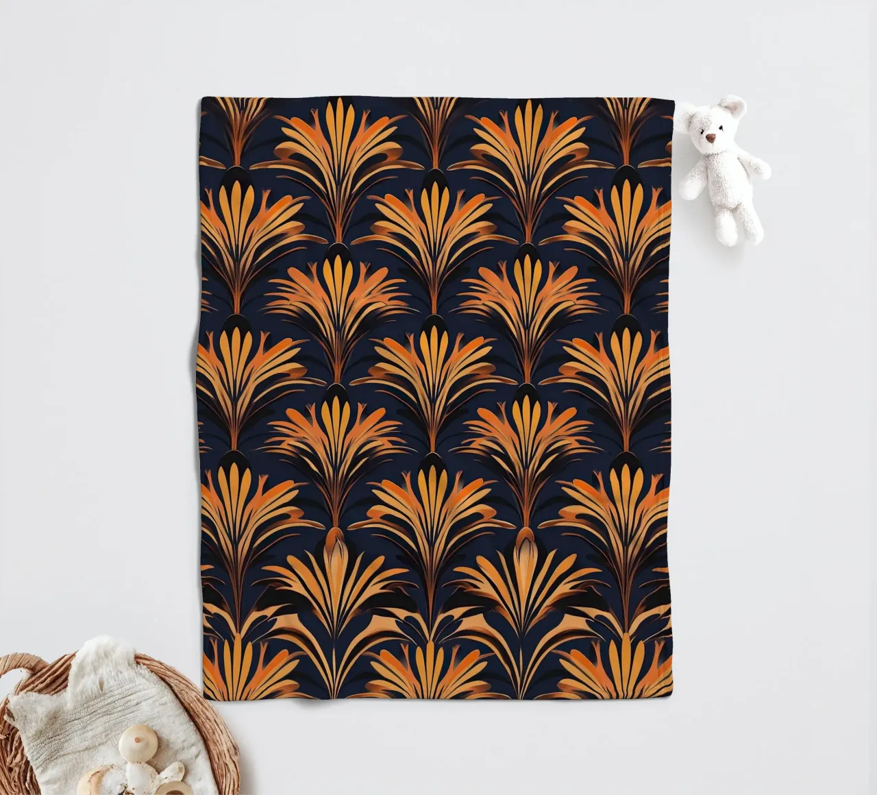 Art Deco "Shimmering Deco Dreams" coperta in pile da Nikis Art Studio