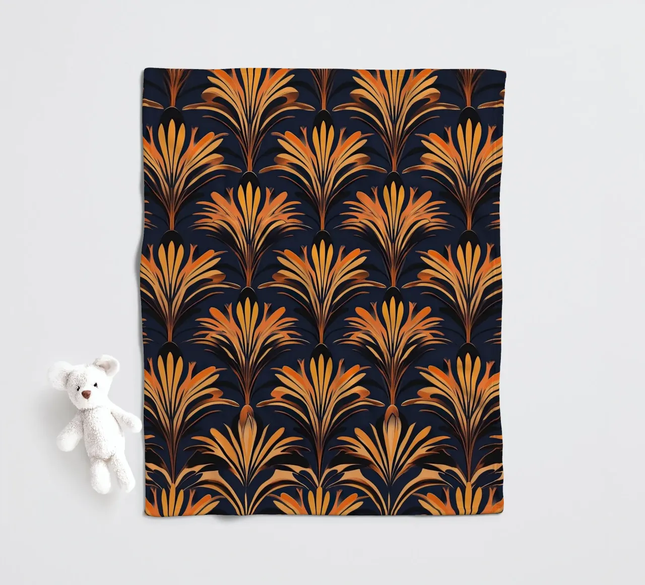 Art Deco "Shimmering Deco Dreams" coperta in pile da Nikis Art Studio