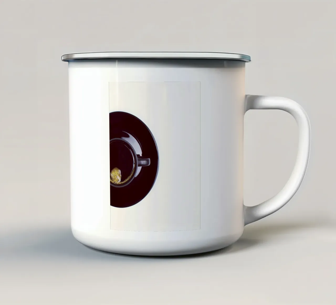 Black Coffee Emaille Tasse von Mathudace Créas