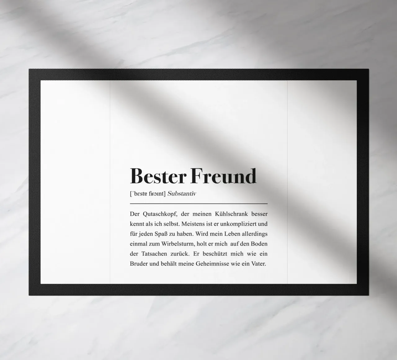 Bester Freundin Definition: Freundschaft Spruch doormat by Pulse of Art