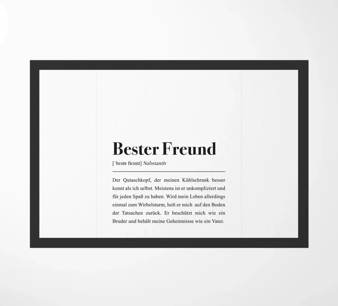 Bester Freundin Definition: Freundschaft Spruch doormat by Pulse of Art