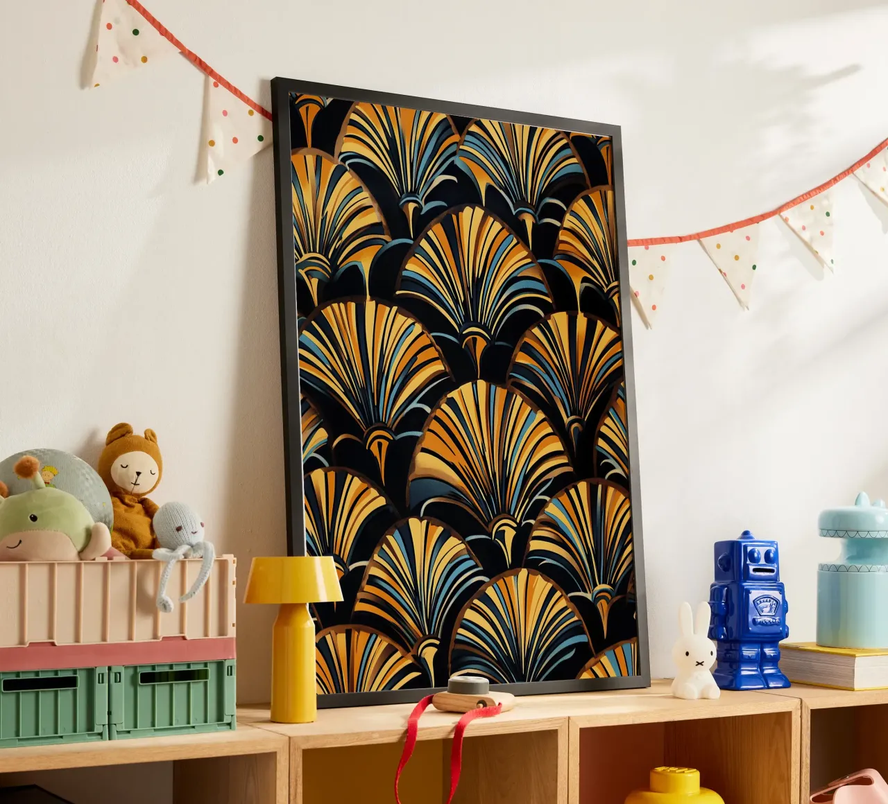 Art déco "Polished Perfection" poster con telaio in legno da Nikis Art Studio