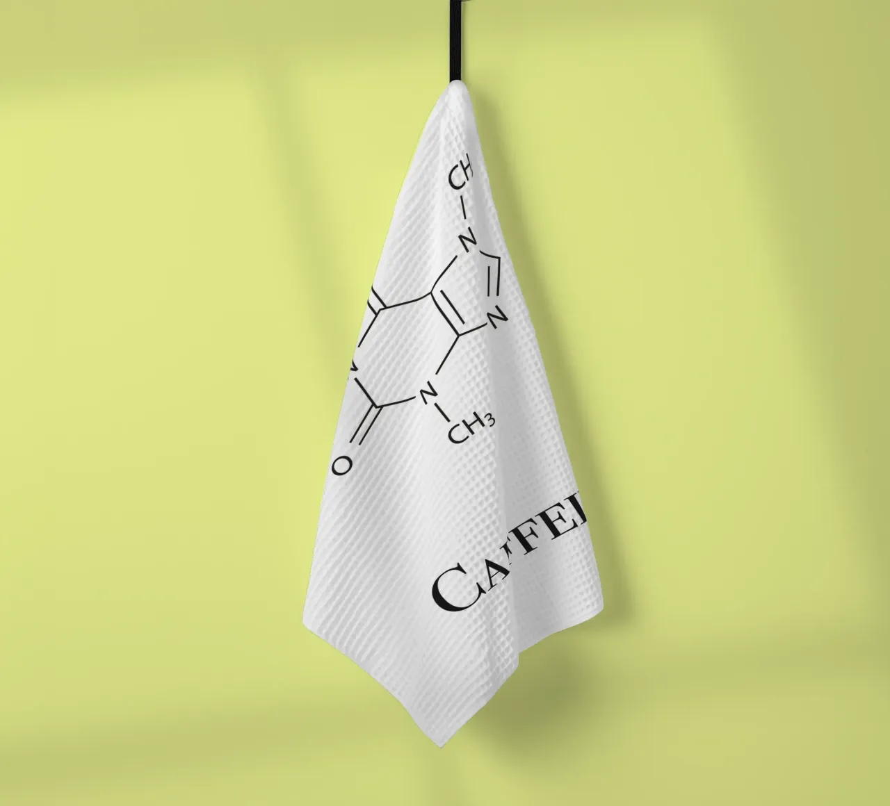 Koffein Molekül: Grafik für Kaffee-Liebhaber tea towel by Pulse of Art
