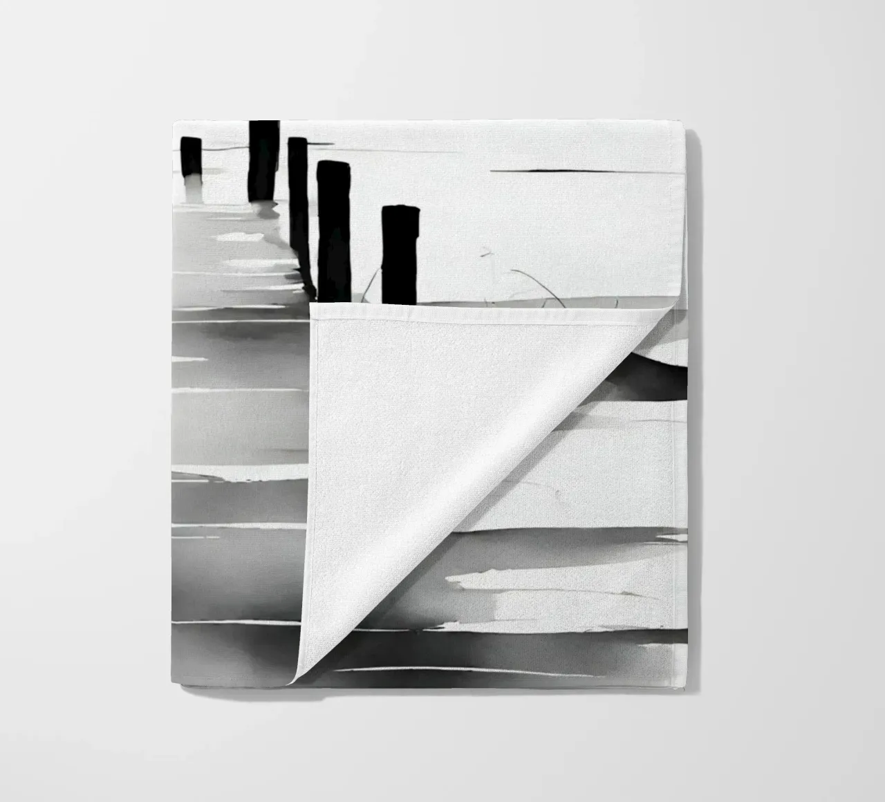 Steg am See - Aquarell beach towel by Ohkimiko