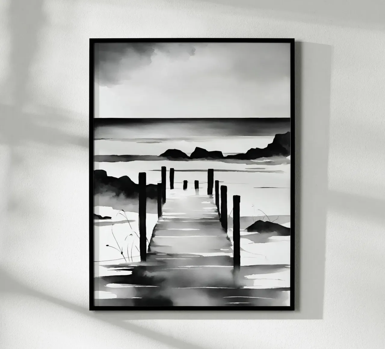 Steg am See - Aquarell poster by Ohkimiko