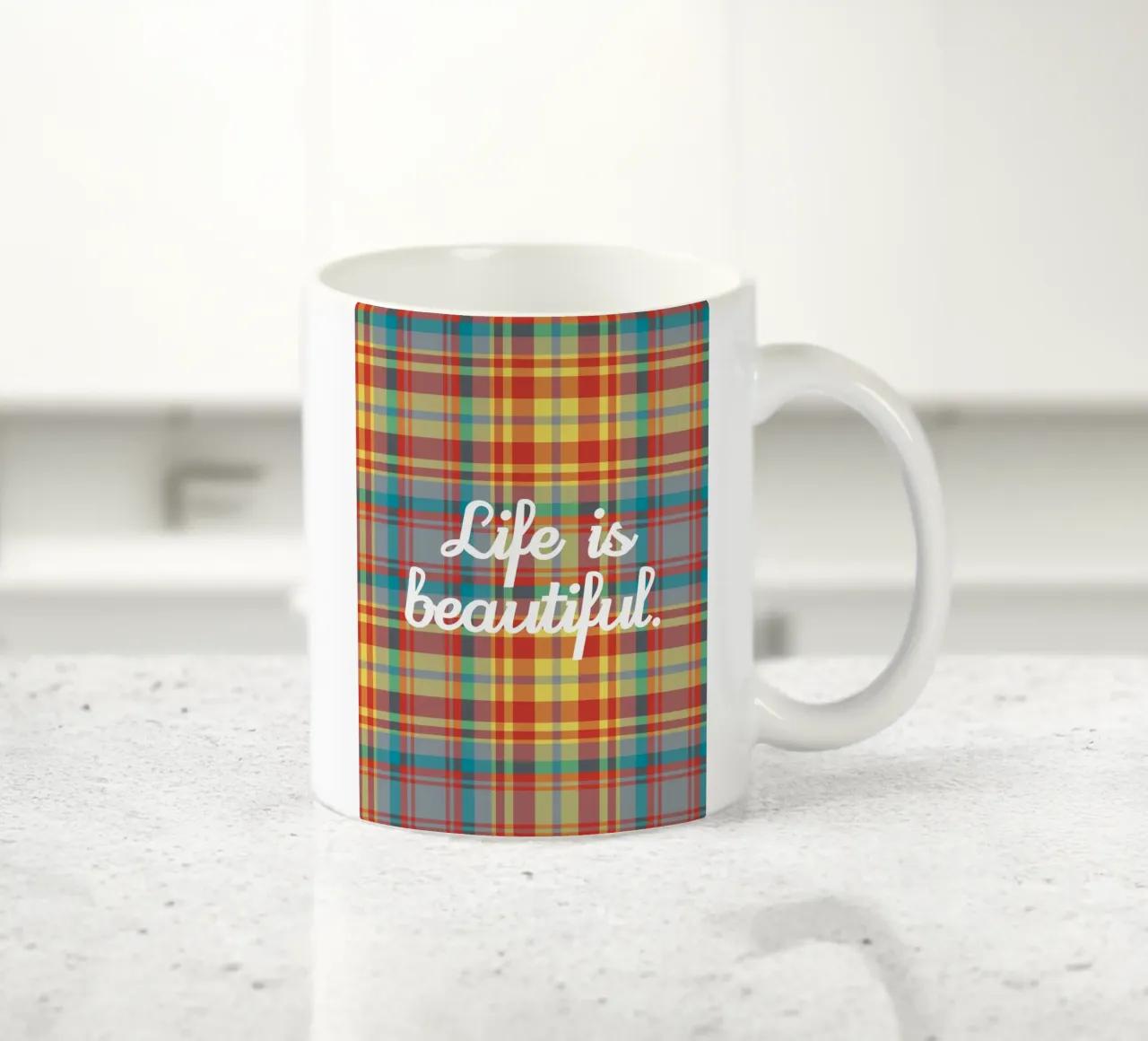 Life is beautiful tazza in ceramica da Mathudace Créas