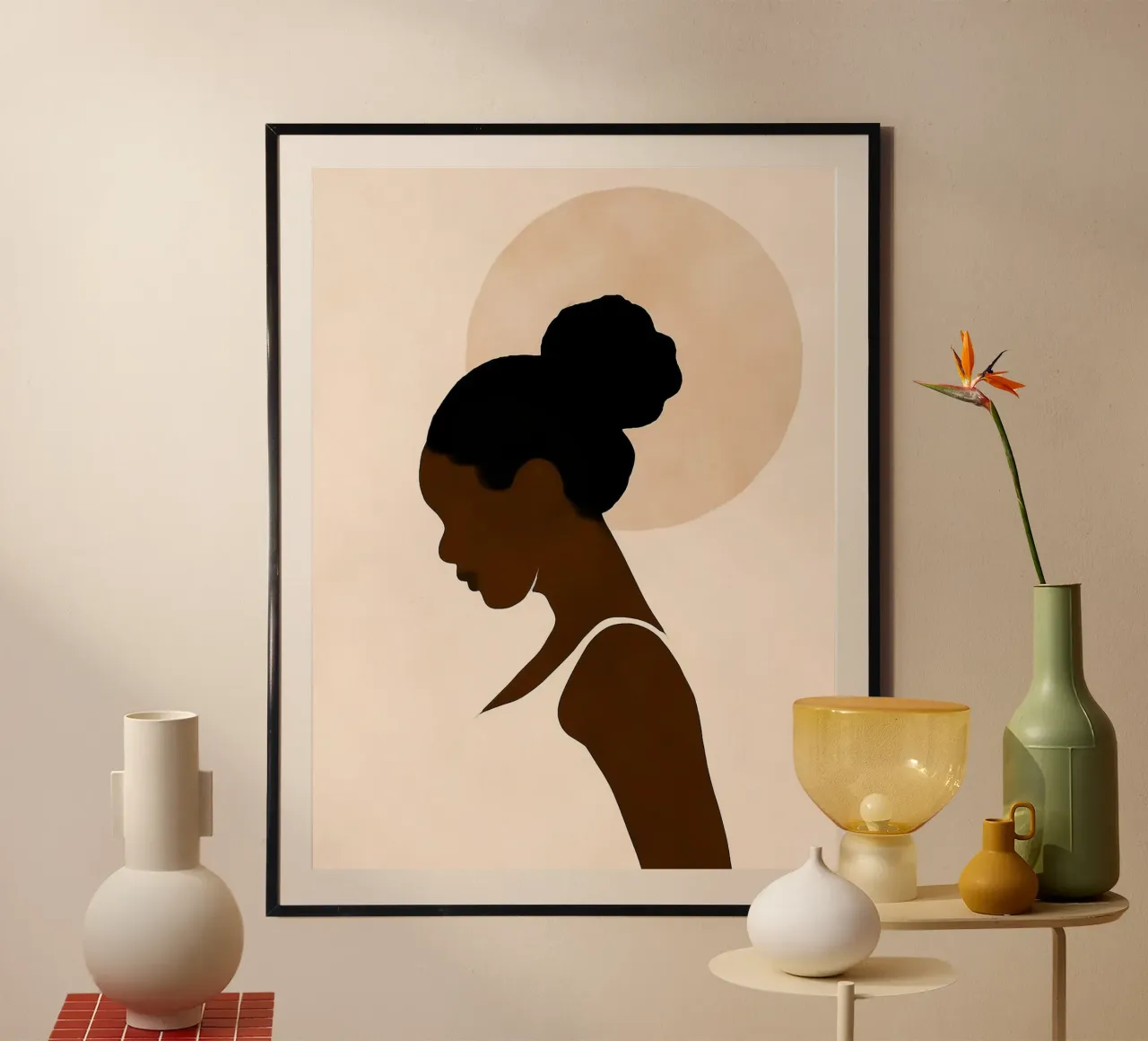 Afro aura poster con telaio in legno da Mathudace Créas
