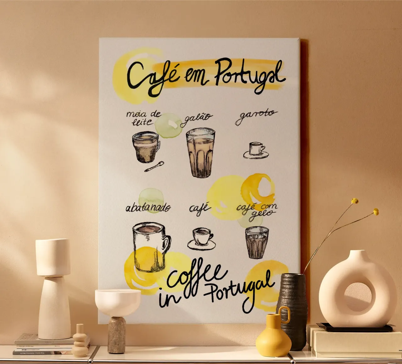 Caffè in Portogallo tela con Cornice a cassetta da Claudiabrueggen