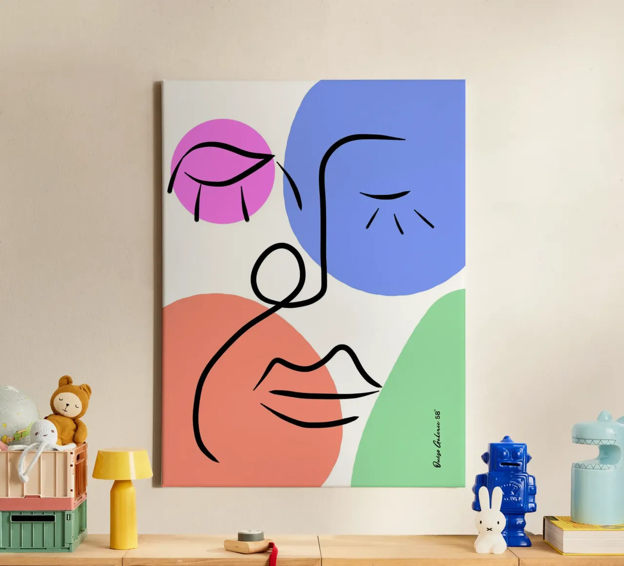 Soft Geometry tela con Cornice a cassetta da Mike Leymi