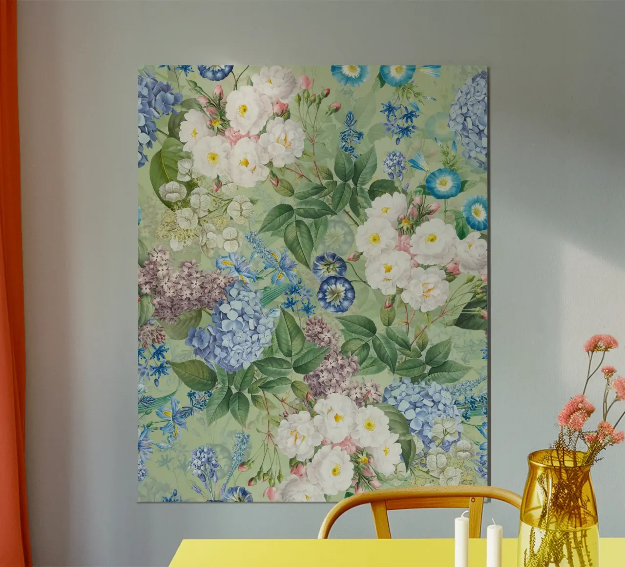 Barockes Pastell Botanischer Blumengarten Poster mit Kunststoffrahmen von Flower Garden - Uta Naumann