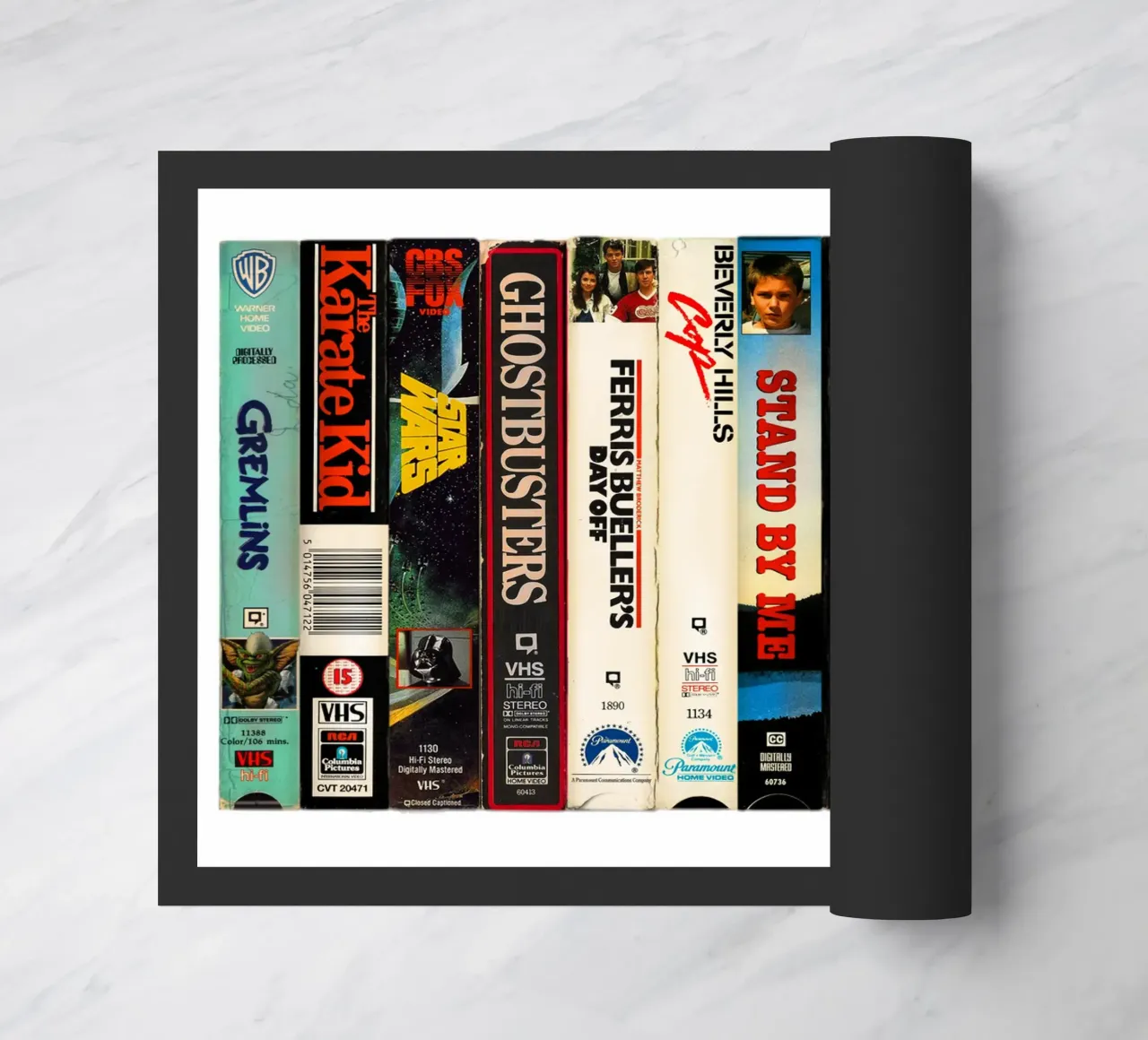 Great Movies of the '80s - Vintage 1980s VHS Film Print doormat by MrMustardPrints