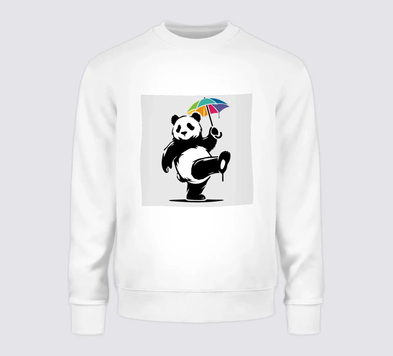 Panda danzante con ombrello arcobaleno felpa da namosh