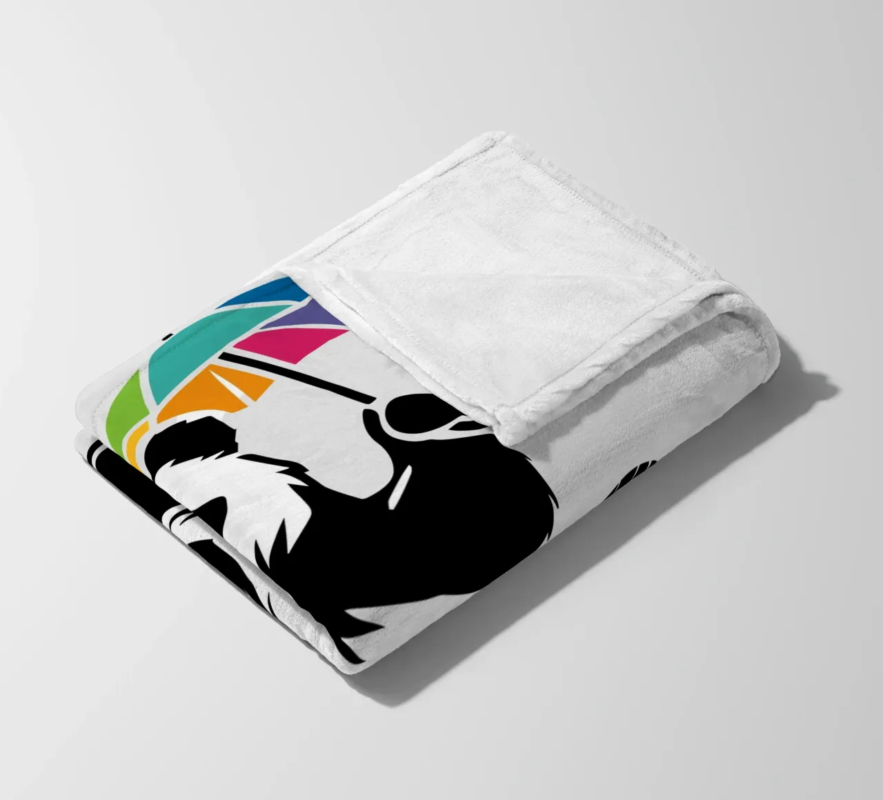 Panda danzante con ombrello arcobaleno coperta in pile da namosh