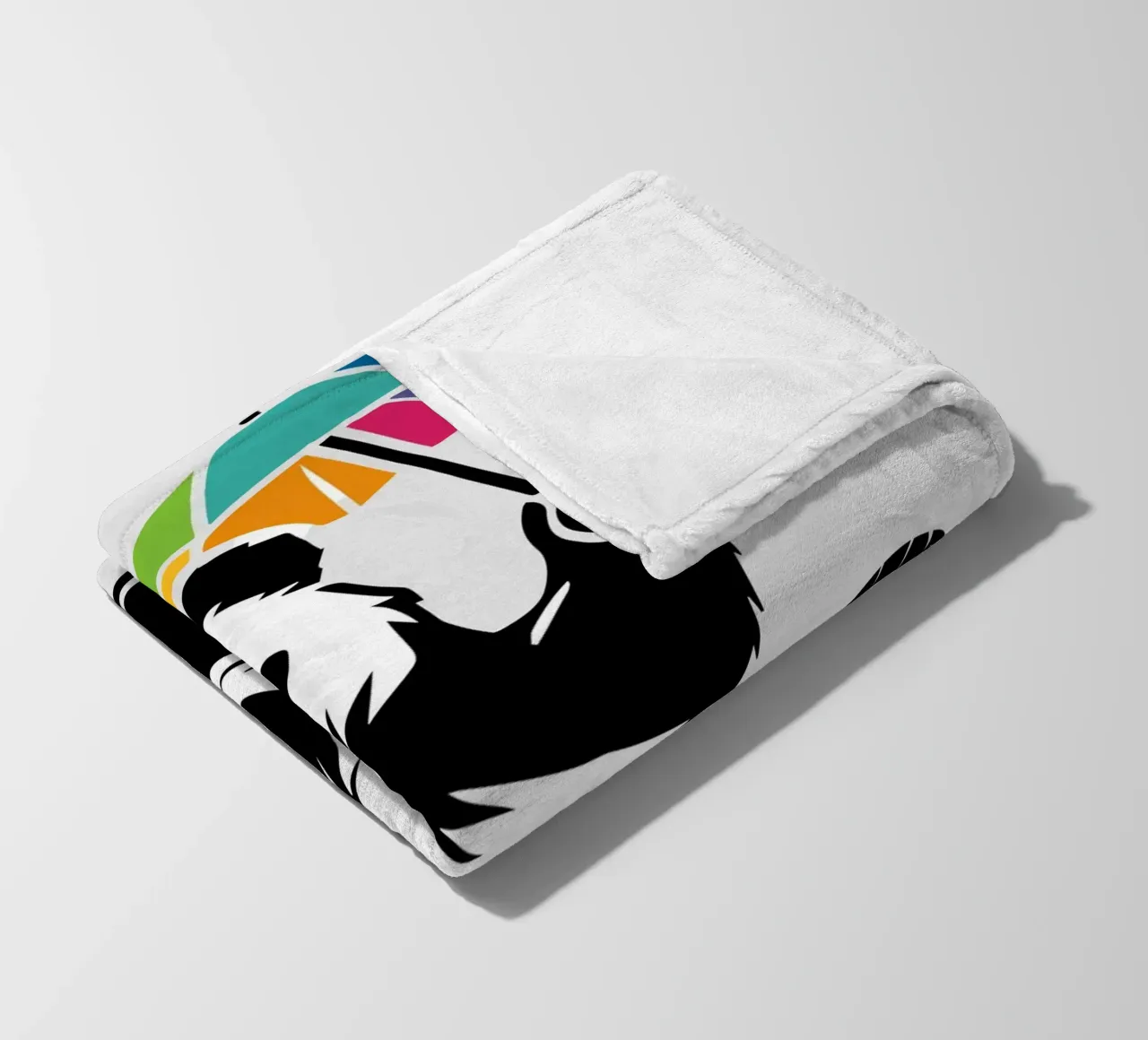 Panda danzante con ombrello arcobaleno coperta in pile da namosh