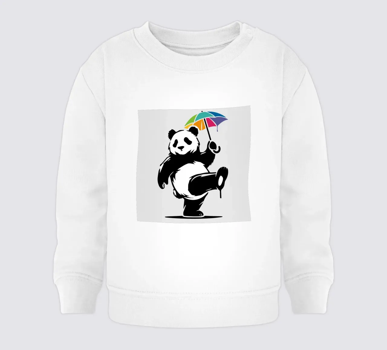 Panda danzante con ombrello arcobaleno felpa neonato da namosh