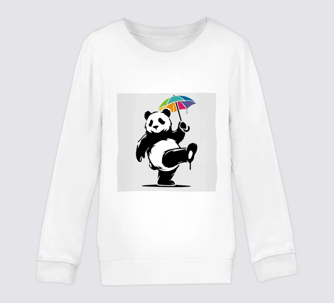 Panda danzante con ombrello arcobaleno felpa bambino da namosh
