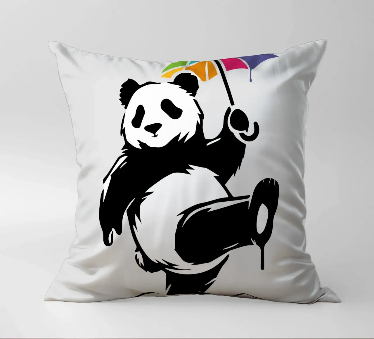 Panda danzante con ombrello arcobaleno cuscino da namosh