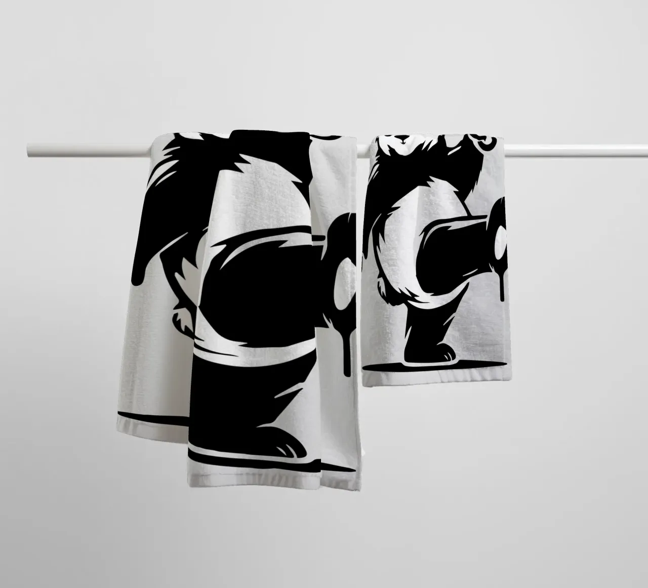 Panda danzante con ombrello arcobaleno asciugamano da bagno da namosh