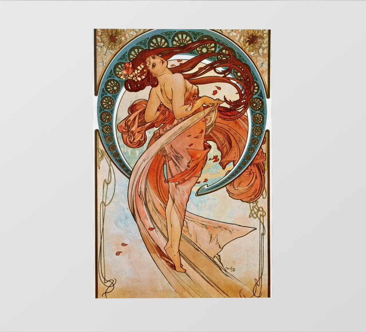 Alfons Mucha - Die Künste: Tanz Backlit Folie von ARTOTHEK