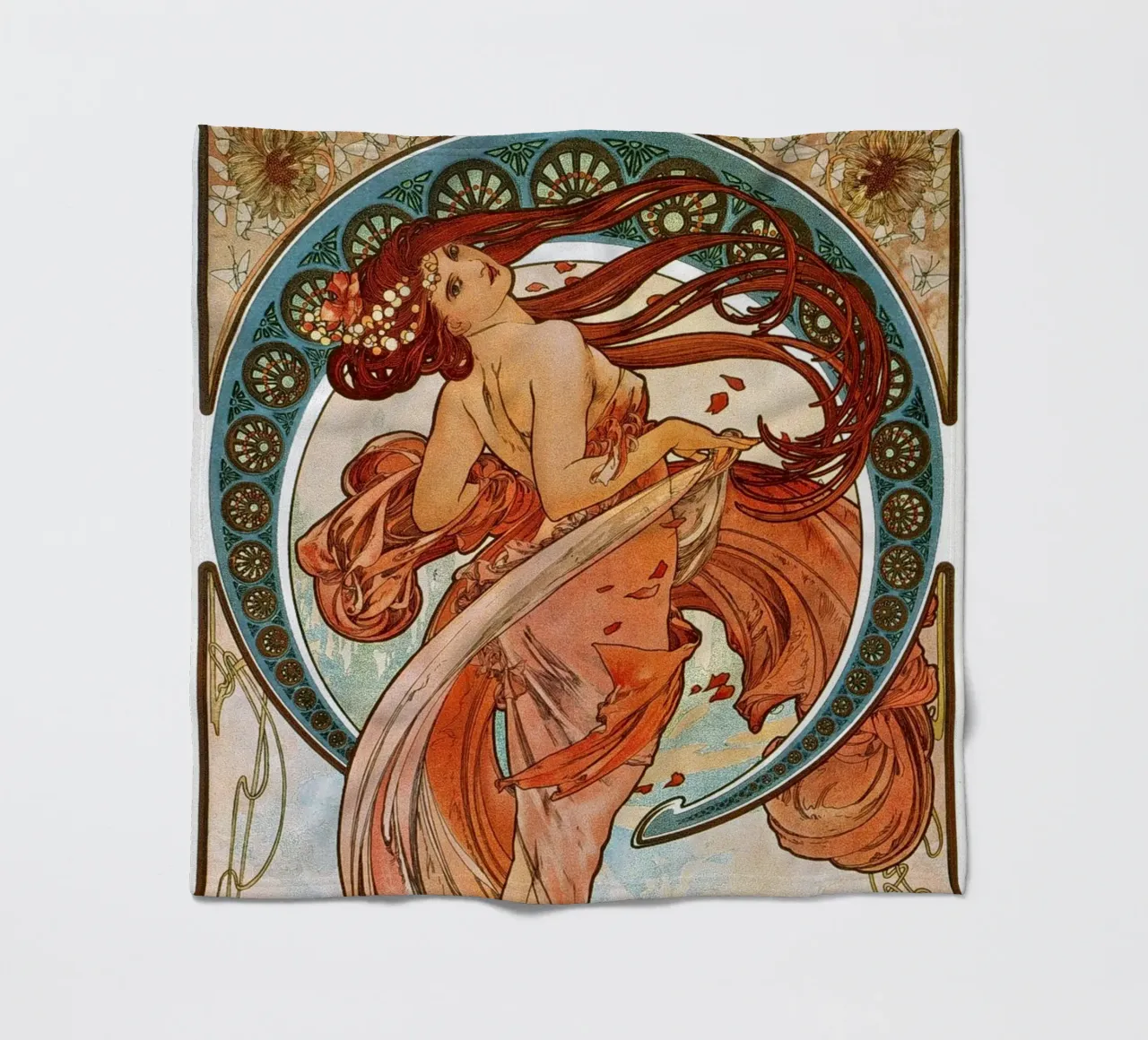 Alfons Mucha - The Arts: Dance fleece blanket by ARTOTHEK