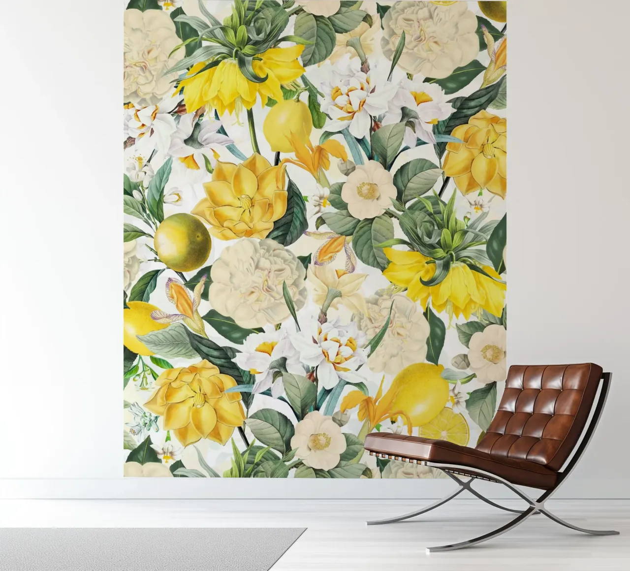 Yellow and White Tropical Botanical Flower Garden photo wallpaper by Flower Garden - Uta Naumann
