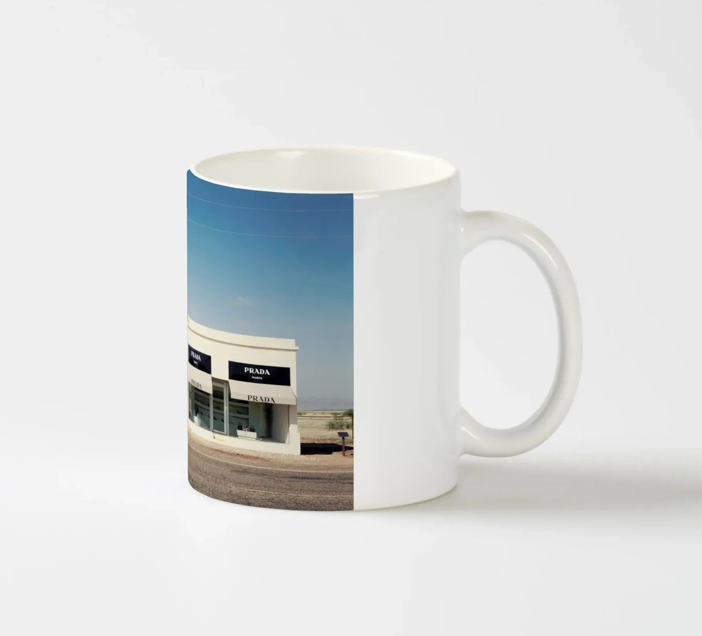 Prada Marfa ceramic mug by Catherine McDonald