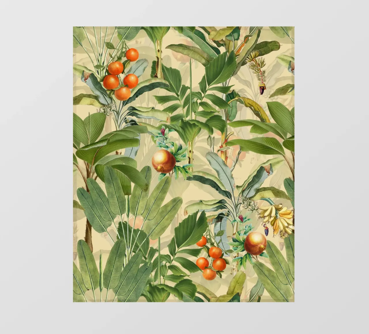 Tropical Fruits And Palm Leaves Garden photo wallpaper by Flower Garden - Uta Naumann