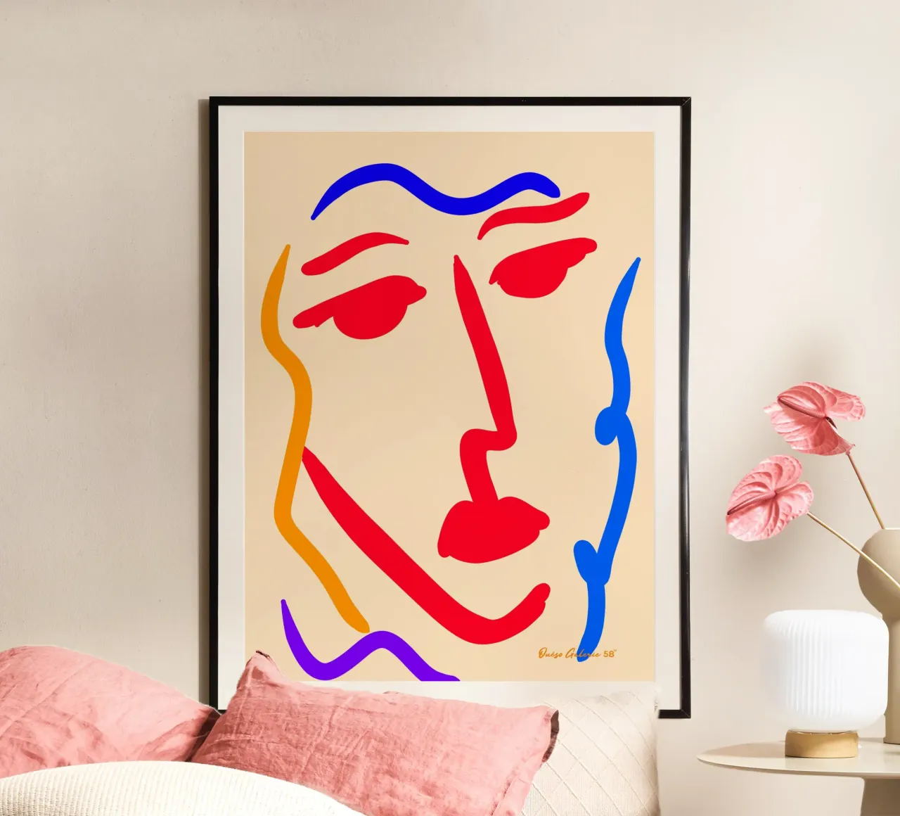 Dancing Colors poster con telaio in alluminio da Mike Leymi