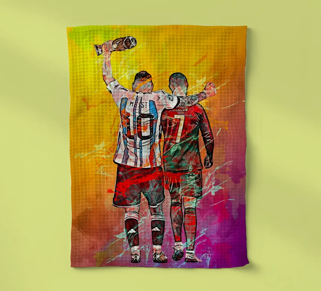 Ronaldo And Messi canovaccio da cucina da tenten
